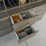 Slow close drawers for a garage entryway from Inspired Closets