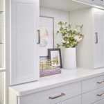 Functional hutch for organization and storage in custom closet
