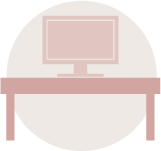 Desk top workspace icon for home office idea gallery
