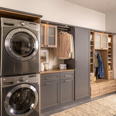 Laundry room and mudroom shared space with locker storage from Inspired Closets
