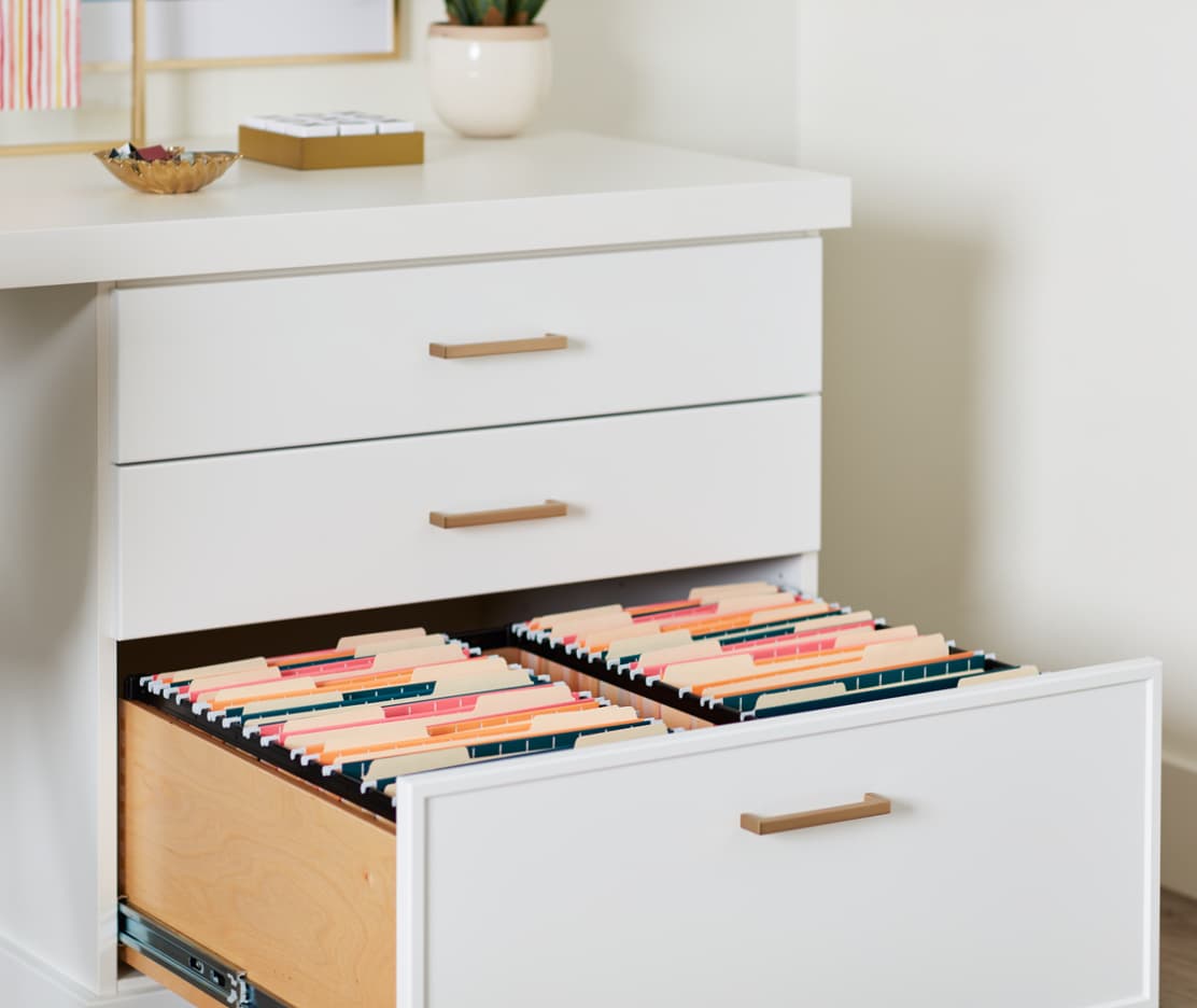 Custom filing cabinet to organize the family from Inspired Closets