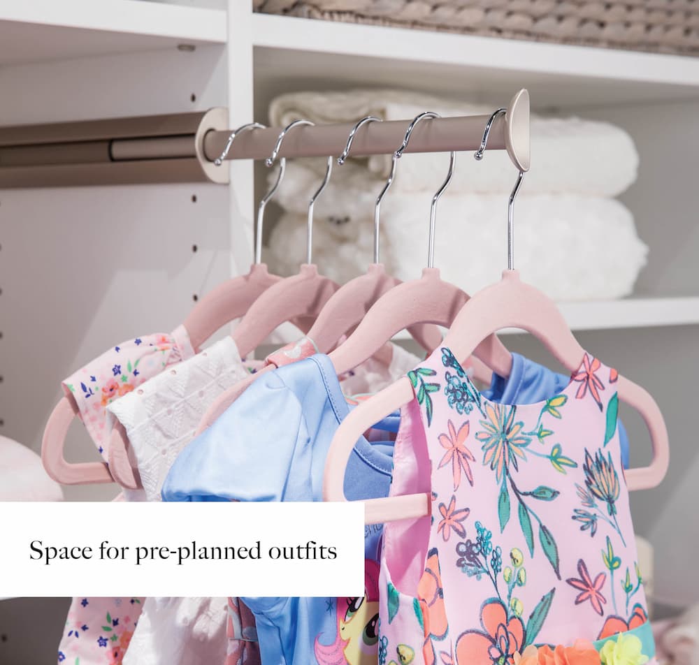 Space for pre-planned outfits for kids storage Inspired Closets