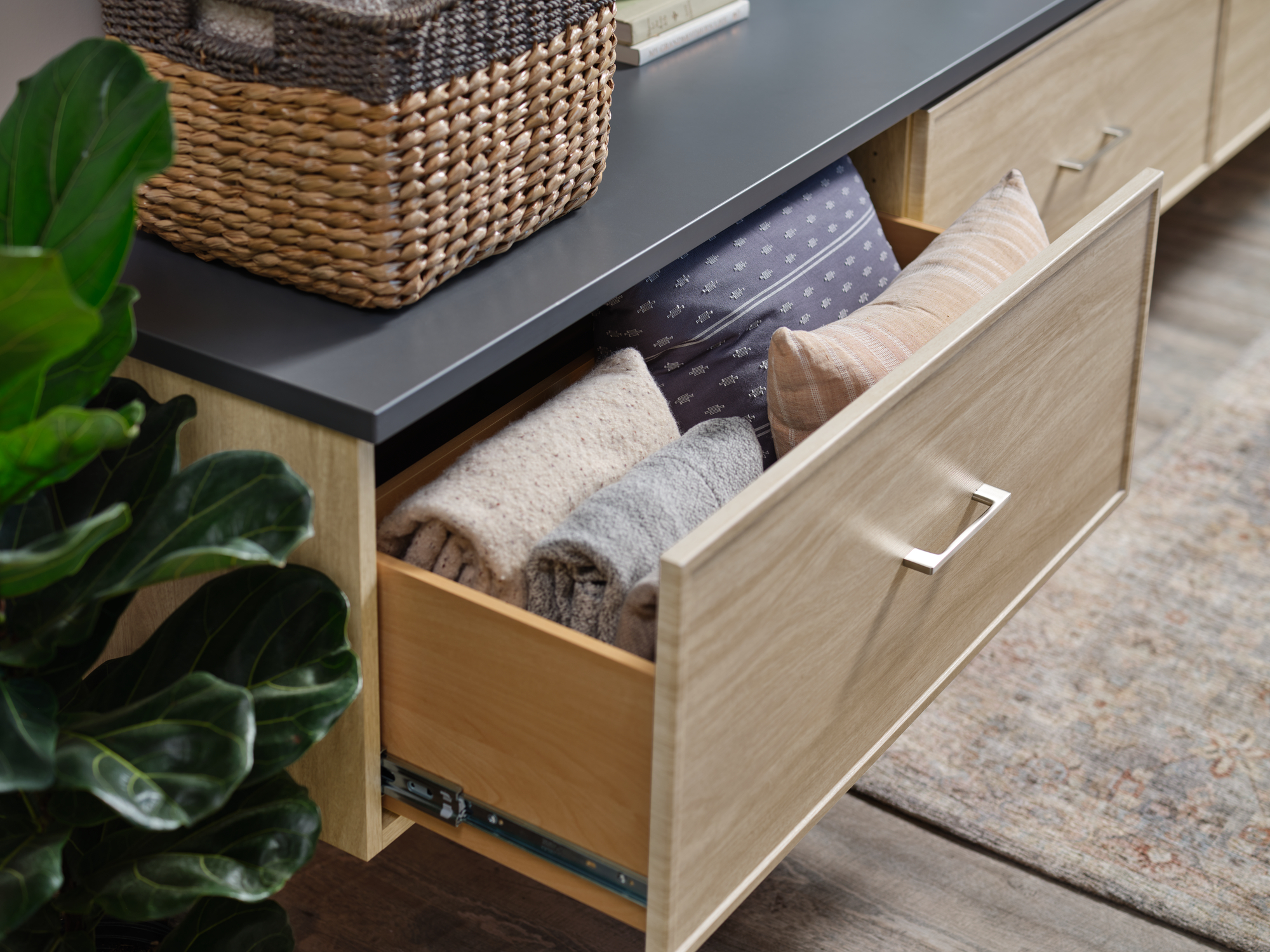Storage for pillows and blankets from Inspired Closets