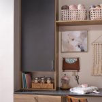 Tall cupboard storage in Charcoal for craft station from Inspired Closets