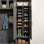 Hidden shoe storage with adjustable shelves from Inspired Closets