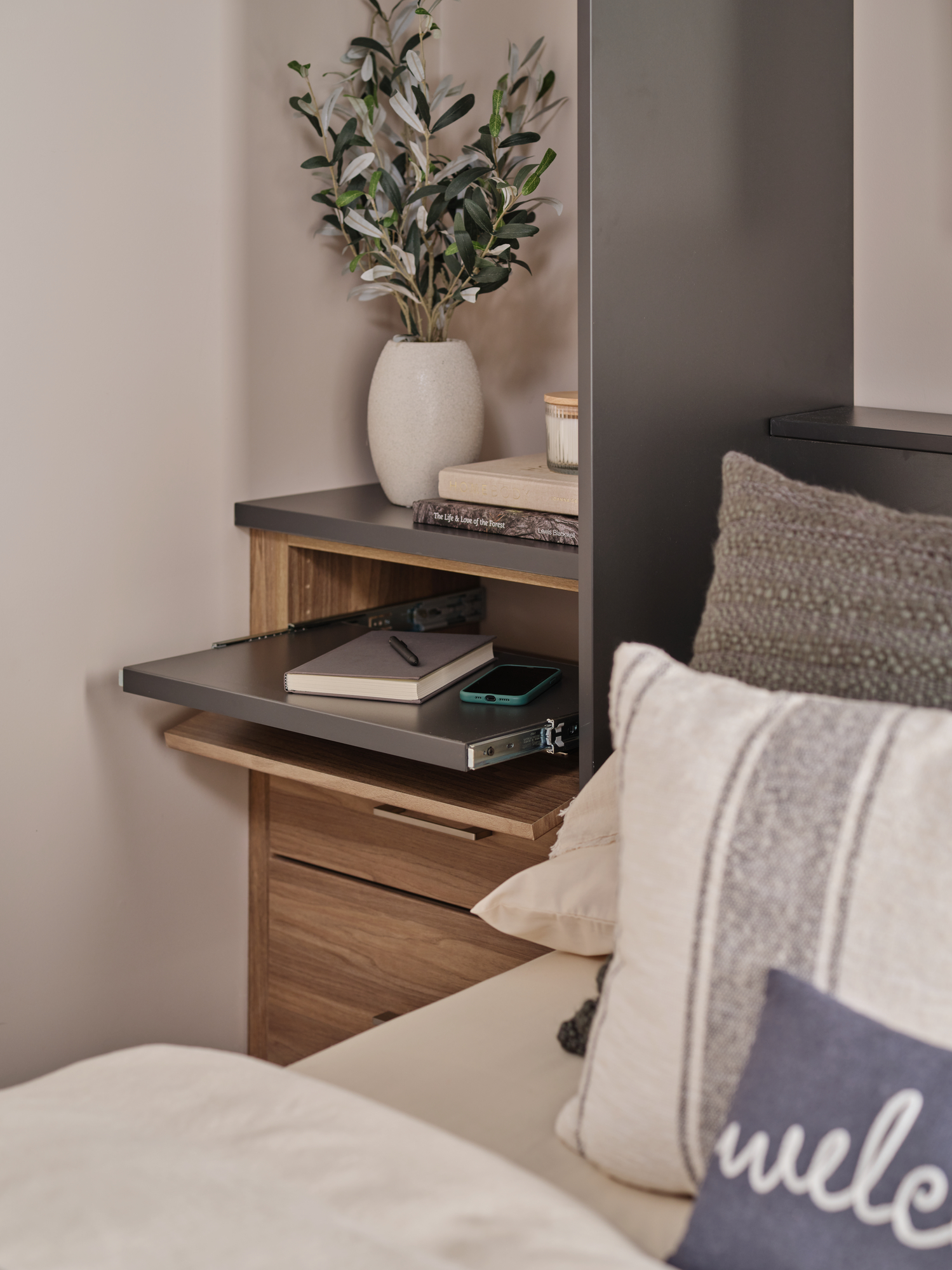 Pull out computer storage station for a Murphy Bed from Inspired Closets