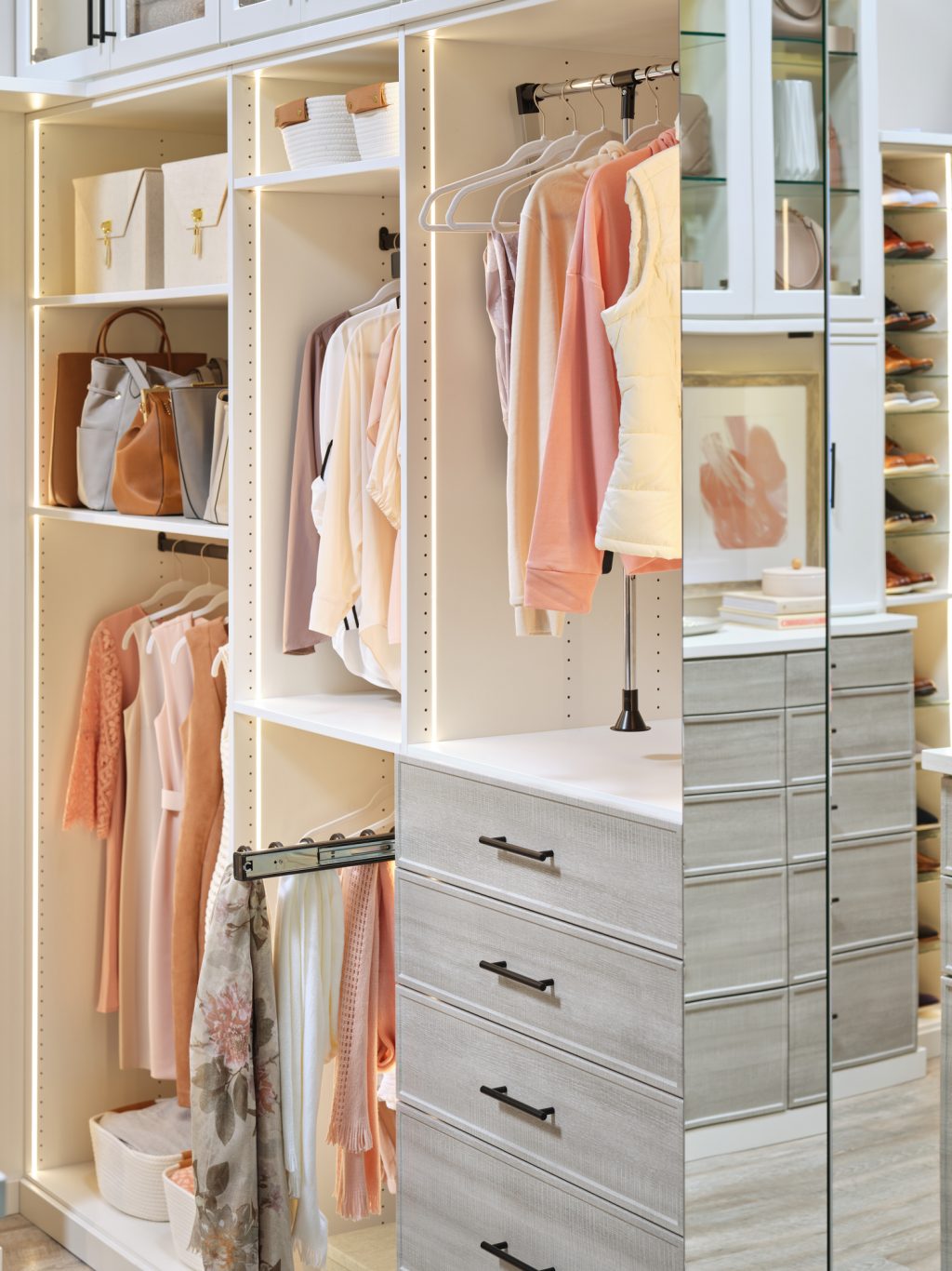 Boutique Closet | Arctic White & River Rock | Inspired Closets
