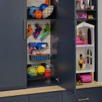 Nerf storage for kids play area from Inspired Closets