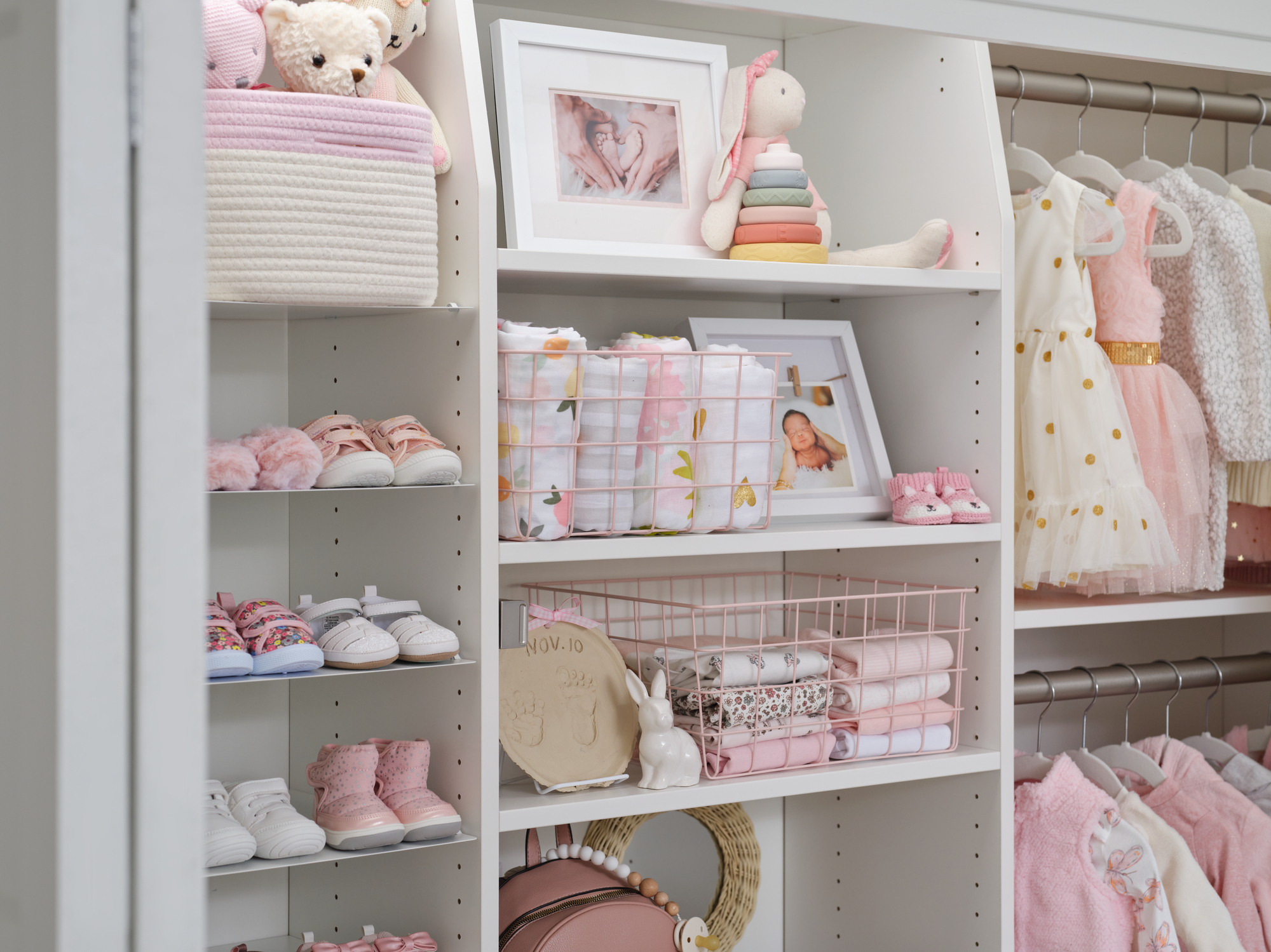 Hutch storage for a little girls closet from Inspired Closets