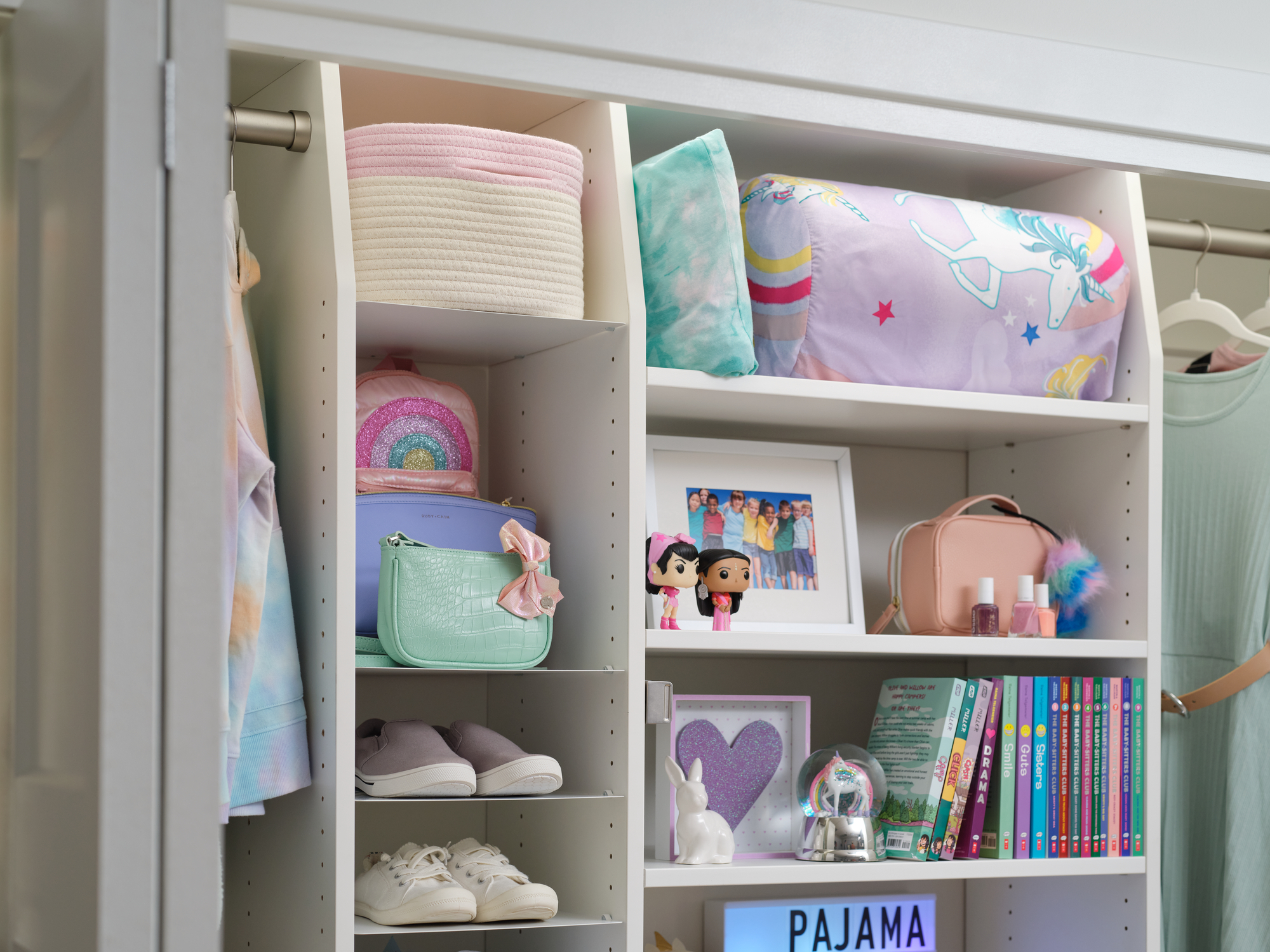Store slumber party items with Inspired Closets custom organizers