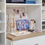 Organize teen's jewelry and makeup in reach-in closet by Inspired Closets
