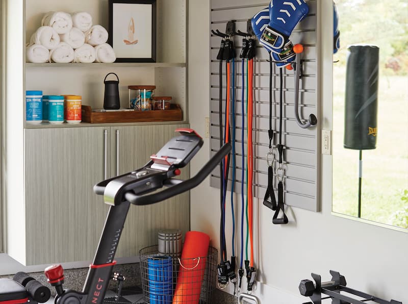 Add functionality by moving your work out station to an unused space in the garage