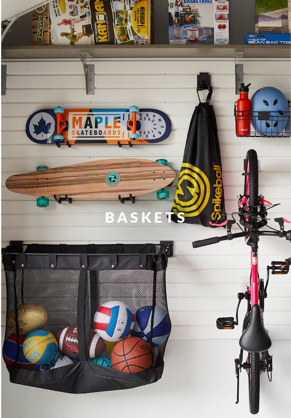 Garage Slatwall Basket Accessory