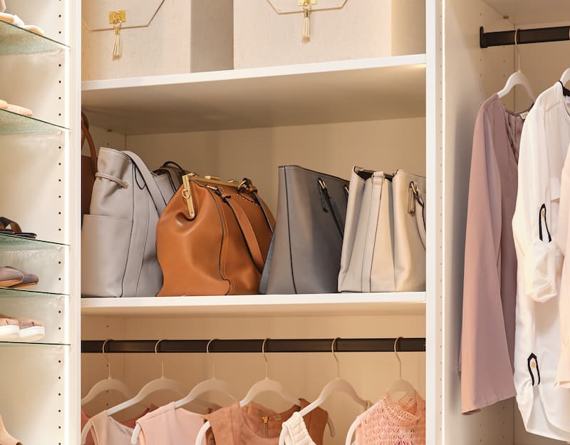 Closet shelving with lighting