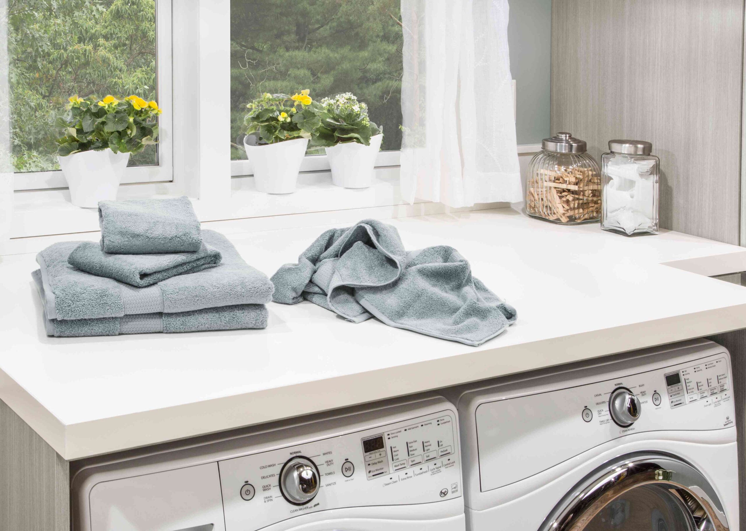 Laundry room folding station