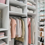 Women's boutique closet with shoe shelves