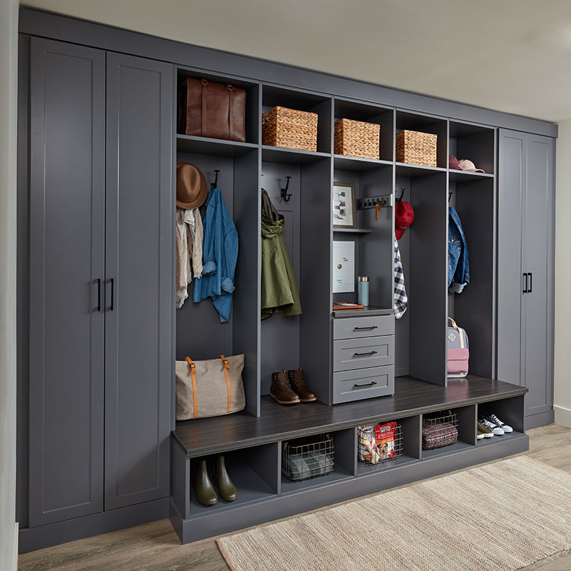 Dark closet with light flooring