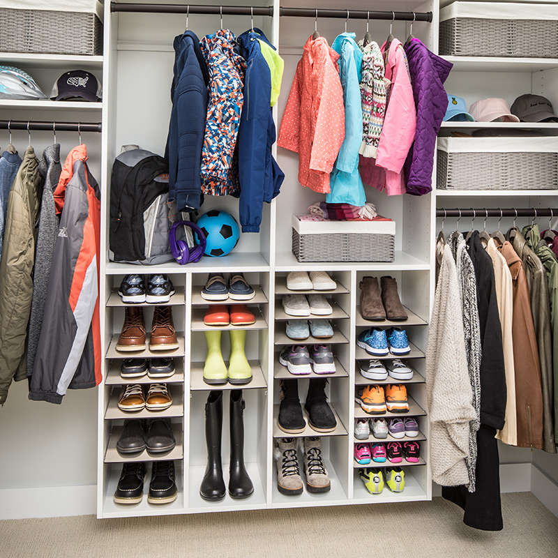 Closet with colorful clothes