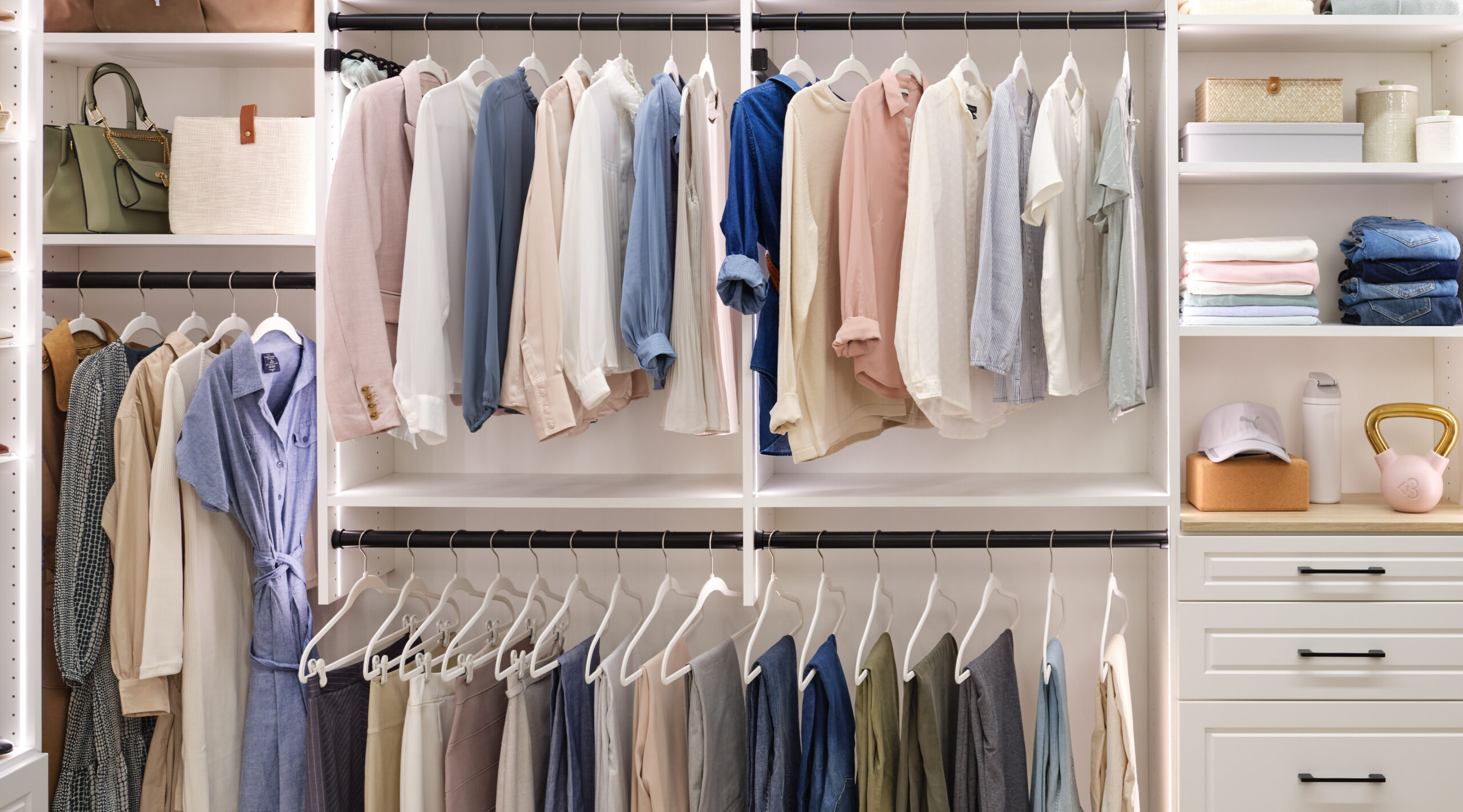General Rule of Thumb on How to Organize Folded or Hanging Clothes in a Closet