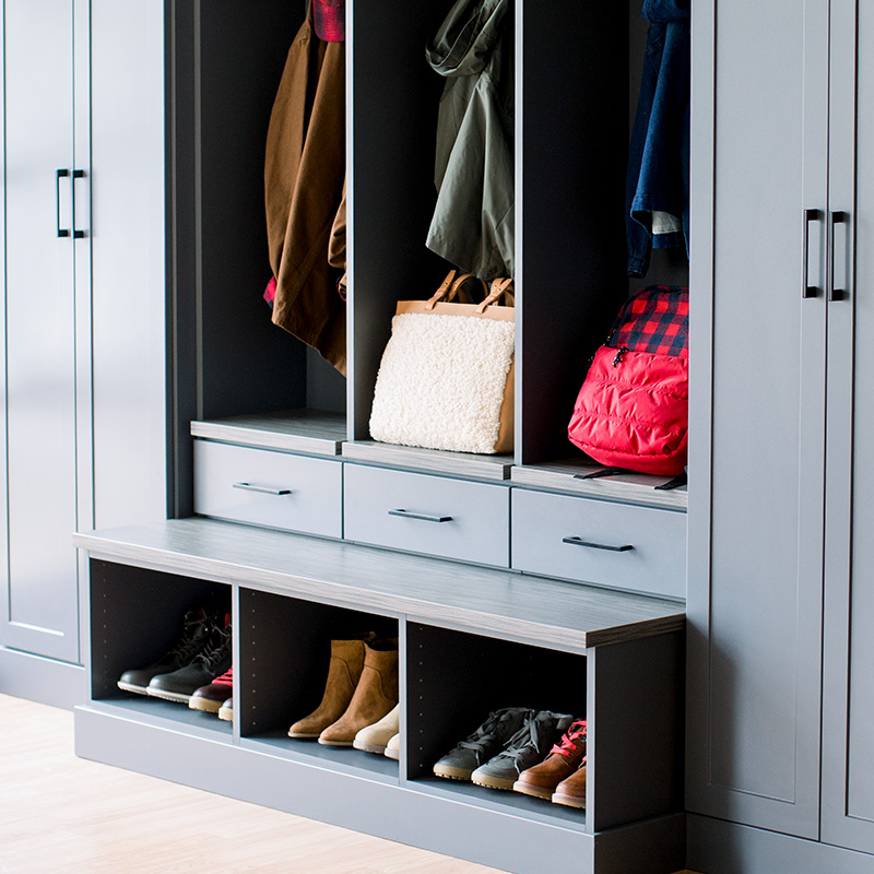 Entryway shoe organization