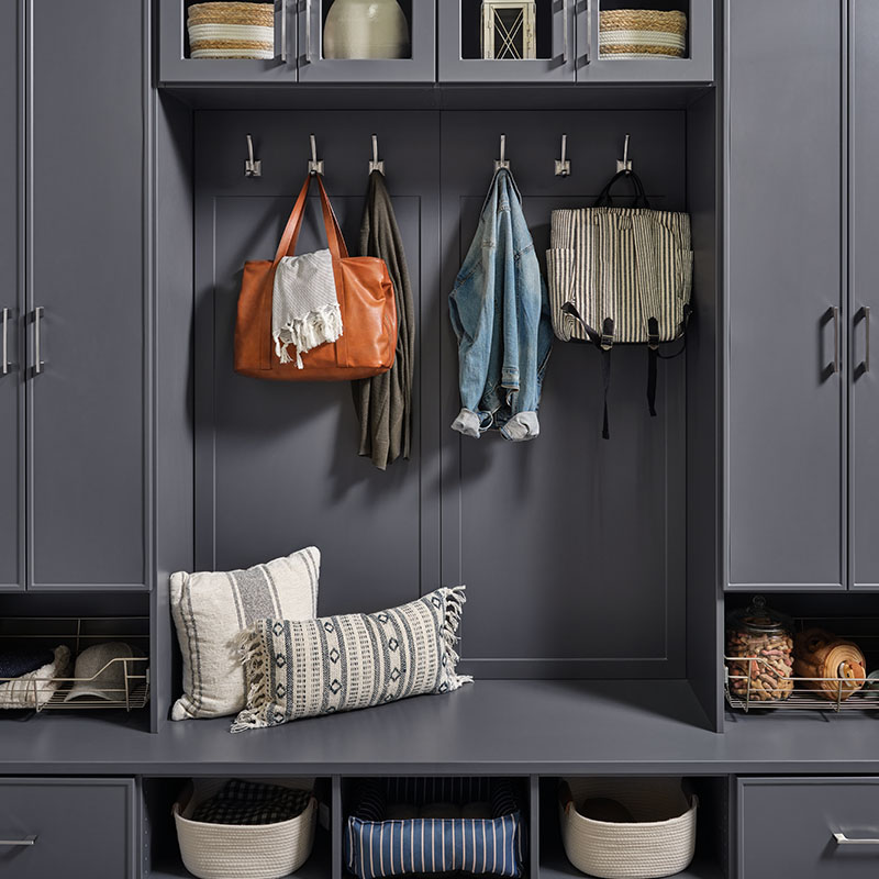 Mudroom Dark Cabinets