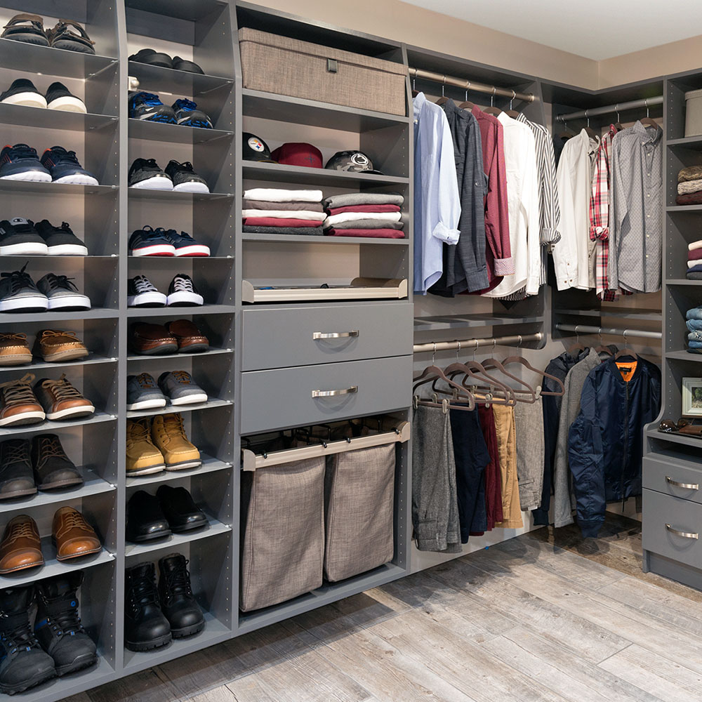 Men's Shoe Closet and organization