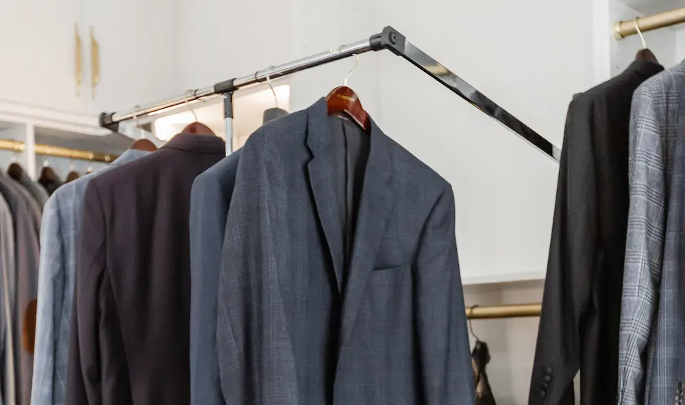 Men's Closet with rods